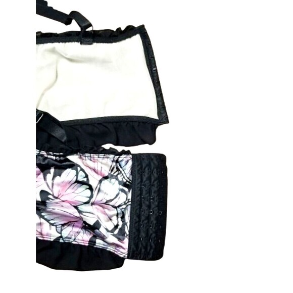 TORRID Satin Ruffle Underwire Bra Butterfly Windows Black Plus Size 6 6x 30 D DD - Picture 10 of 13